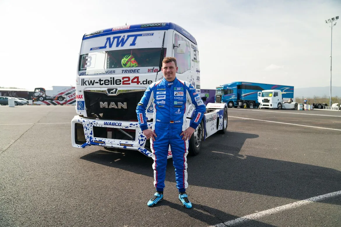 Truck racing driver